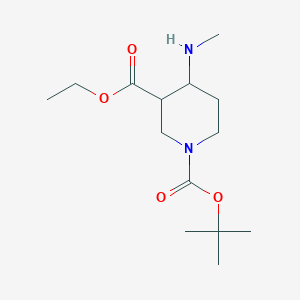 molecular formula C14H26N2O4 B1475757 1-(叔丁基) 3-乙基 4-(甲基氨基)哌啶-1,3-二羧酸酯 CAS No. 2097994-10-8