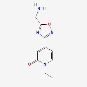 molecular formula C10H12N4O2 B1475760 4-(5-(aminomethyl)-1,2,4-oxadiazol-3-yl)-1-ethylpyridin-2(1H)-one CAS No. 2092256-93-2