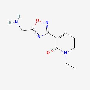 molecular formula C10H12N4O2 B1475762 3-(5-(aminomethyl)-1,2,4-oxadiazol-3-yl)-1-ethylpyridin-2(1H)-one CAS No. 2090945-29-0