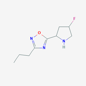 molecular formula C9H14FN3O B1475765 5-(4-氟吡咯烷-2-基)-3-丙基-1,2,4-恶二唑 CAS No. 2098042-17-0