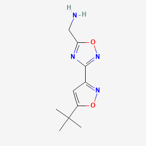 molecular formula C10H14N4O2 B1475774 (3-(5-(叔丁基)异恶唑-3-基)-1,2,4-恶二唑-5-基)甲胺 CAS No. 2091552-09-7