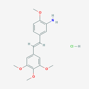 molecular formula C18H22ClNO4 B14757761 2-Methoxy-5-[2-(3,4,5-trimethoxyphenyl)ethenyl]aniline hydrochloride 