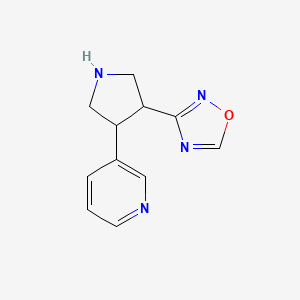 molecular formula C11H12N4O B1475781 3-(4-(Pyridin-3-yl)pyrrolidin-3-yl)-1,2,4-oxadiazole CAS No. 2098008-89-8