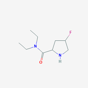 molecular formula C9H17FN2O B1475782 N,N-diethyl-4-fluoropyrrolidine-2-carboxamide CAS No. 2097943-27-4