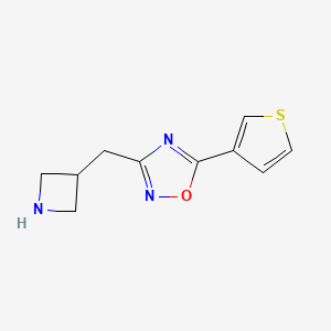 molecular formula C10H11N3OS B1475787 3-(氮杂环丁-3-基甲基)-5-(噻吩-3-基)-1,2,4-恶二唑 CAS No. 2098083-53-3