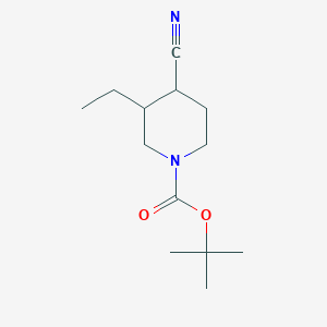 molecular formula C13H22N2O2 B1475788 Tert-Butyl-4-cyano-3-ethylpiperidin-1-carboxylat CAS No. 2097976-05-9