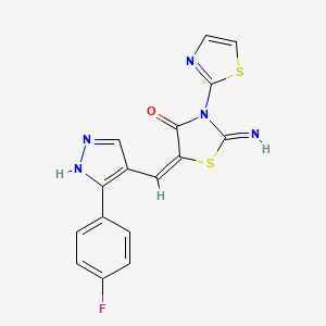 5-{[3-(4-Fluorophenyl)pyrazol-4-yl]methylene}-2-imino-3-(1,3-thiazol-2-yl)-1,3-thiazolidin-4-one