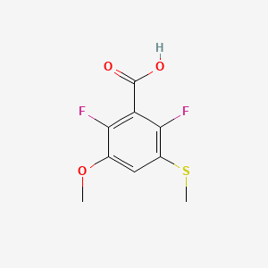 molecular formula C9H8F2O3S B14758050 2,6-Difluoro-3-methoxy-5-(methylthio)benzoic acid 