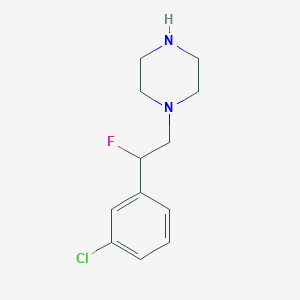 molecular formula C12H16ClFN2 B1475807 1-(2-(3-氯苯基)-2-氟乙基)哌嗪 CAS No. 2090943-11-4