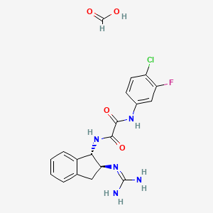 N1-(4-Chloro-3-fluorophenyl)-N2-((1S,2S)-2-guanidino-2,3-dihydro-1H-inden-1-yl)oxalamide formate