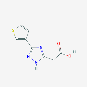 molecular formula C8H7N3O2S B1475834 2-(3-(thiophen-3-yl)-1H-1,2,4-triazol-5-yl)acetic acid CAS No. 2091123-22-5