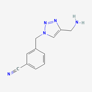 molecular formula C11H11N5 B1475837 3-((4-(aminomethyl)-1H-1,2,3-triazol-1-yl)methyl)benzonitrile CAS No. 2092474-30-9