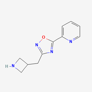 molecular formula C11H12N4O B1475841 3-(氮杂环丁-3-基甲基)-5-(吡啶-2-基)-1,2,4-恶二唑 CAS No. 2098009-30-2