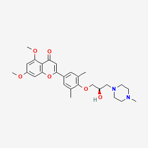 2-{4-[(2R)-2-hydroxy-3-(4-methylpiperazin-1-yl)propoxy]-3,5-dimethylphenyl}-5,7-dimethoxy-4H-1-benzopyran-4-one