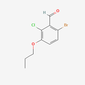 molecular formula C10H10BrClO2 B14758485 6-Bromo-2-chloro-3-propoxybenzaldehyde 