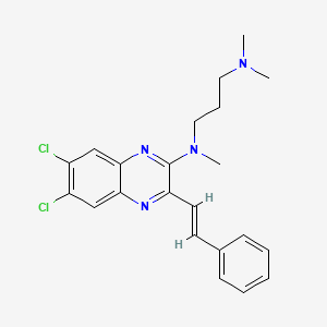 molecular formula C22H24Cl2N4 B14758546 N1-[6,7-Dichloro-3-(2-phenylethenyl)-2-quinoxalinyl]-N1,N3,N3-trimethyl-1,3-propanediamine 