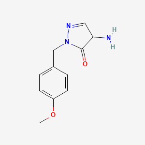 molecular formula C11H13N3O2 B14758571 4-amino-1-(4-methoxybenzyl)-1H-pyrazol-5(4H)-one 