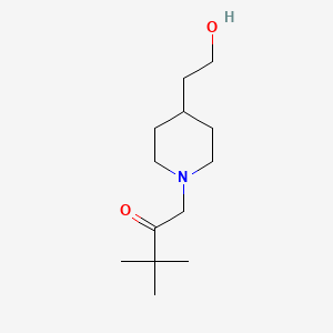 molecular formula C13H25NO2 B1475860 1-(4-(2-Hydroxyethyl)piperidin-1-yl)-3,3-dimethylbutan-2-one CAS No. 2007982-56-9