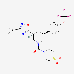 [(3S,5S)-3-(3-cyclopropyl-1,2,4-oxadiazol-5-yl)-5-[4-(trifluoromethoxy)phenyl]piperidin-1-yl]-(1,1-dioxo-1,4-thiazinan-4-yl)methanone