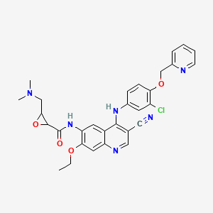 N-(4-((3-Chloro-4-(pyridin-2-ylmethoxy)phenyl)amino)-3-cyano-7-ethoxyquinolin-6-yl)-3-((dimethylamino)methyl)oxirane-2-carboxamide (Neratinib Impurity pound(c)