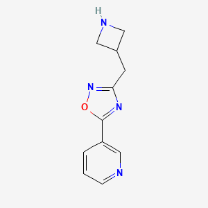molecular formula C11H12N4O B1475871 3-(Azetidin-3-ylmethyl)-5-(pyridin-3-yl)-1,2,4-oxadiazole CAS No. 2098121-81-2