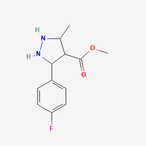 Methyl 3-(4-fluorophenyl)-5-methylpyrazolidine-4-carboxylate