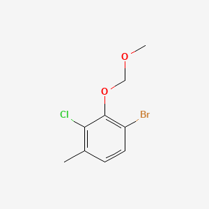 molecular formula C9H10BrClO2 B14759044 1-Bromo-3-chloro-2-(methoxymethoxy)-4-methylbenzene 