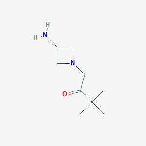 molecular formula C9H18N2O B1475915 1-(3-Aminoazetidin-1-yl)-3,3-dimethylbutan-2-one CAS No. 2097976-78-6