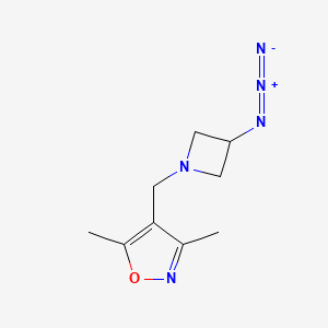 molecular formula C9H13N5O B1475927 4-((3-叠氮代氮杂环丁-1-基)甲基)-3,5-二甲基异噁唑 CAS No. 2097947-01-6