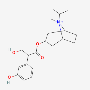 3-{[3-Hydroxy-2-(3-hydroxyphenyl)propanoyl]oxy}-8-methyl-8-(propan-2-yl)-8-azoniabicyclo[3.2.1]octane