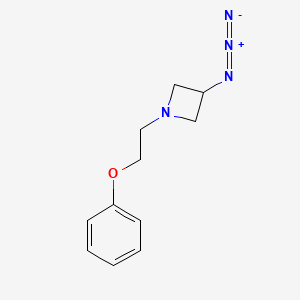 molecular formula C11H14N4O B1475940 3-叠氮基-1-(2-苯氧基乙基)氮杂环丁烷 CAS No. 2098078-76-1