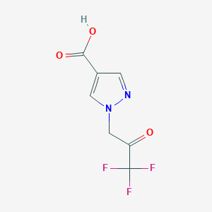 molecular formula C7H5F3N2O3 B1475945 1-(3,3,3-trifluoro-2-oxopropyl)-1H-pyrazole-4-carboxylic acid CAS No. 2098011-73-3