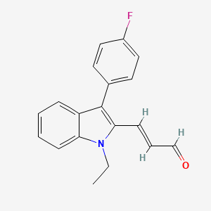 molecular formula C19H16FNO B14759487 (E)-3-[1-ethyl-3-(4-fluorophenyl)indol-2-yl]prop-2-enal 