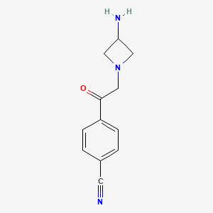 molecular formula C12H13N3O B1475962 4-(2-(3-Aminoazetidin-1-yl)acetyl)benzonitrile CAS No. 2098078-63-6