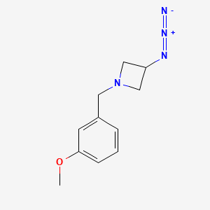 molecular formula C11H14N4O B1475966 3-叠氮基-1-(3-甲氧基苄基)氮杂环丁烷 CAS No. 2097947-27-6