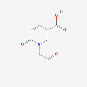 molecular formula C9H9NO4 B1475975 6-Oxo-1-(2-oxopropyl)-1,6-dihydropyridine-3-carboxylic acid CAS No. 2090268-05-4