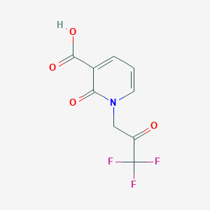 molecular formula C9H6F3NO4 B1475980 2-Oxo-1-(3,3,3-trifluoro-2-oxopropyl)-1,2-dihydropyridine-3-carboxylic acid CAS No. 2097991-89-2
