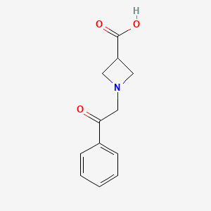 molecular formula C12H13NO3 B1475983 1-(2-Oxo-2-phenylethyl)azetidine-3-carboxylic acid CAS No. 2098063-46-6