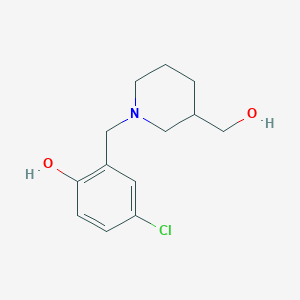 molecular formula C13H18ClNO2 B1475995 4-Chloro-2-((3-(hydroxymethyl)piperidin-1-yl)methyl)phenol CAS No. 2097992-05-5