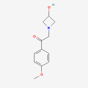 molecular formula C12H15NO3 B1476001 2-(3-Hydroxyazetidin-1-yl)-1-(4-methoxyphenyl)ethan-1-one CAS No. 1851135-84-6
