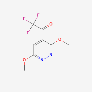 molecular formula C8H7F3N2O3 B14760022 1-(3,6-Dimethoxypyridazin-4-yl)-2,2,2-trifluoroethanone 