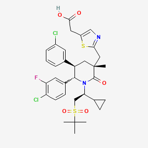 (2-{[(3r,5r,6s)-1-[(1s)-2-(Tert-Butylsulfonyl)-1-Cyclopropylethyl]-6-(4-Chloro-3-Fluorophenyl)-5-(3-Chlorophenyl)-3-Methyl-2-Oxopiperidin-3-Yl]methyl}-1,3-Thiazol-5-Yl)acetic Acid