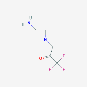 molecular formula C6H9F3N2O B1476003 3-(3-Aminoazetidin-1-yl)-1,1,1-trifluoropropan-2-one CAS No. 2098011-69-7