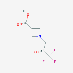 molecular formula C7H8F3NO3 B1476013 1-(3,3,3-Trifluoro-2-oxopropyl)azetidine-3-carboxylic acid CAS No. 2098011-66-4