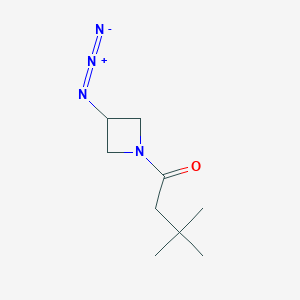 molecular formula C9H16N4O B1476034 1-(3-叠氮代氮杂环丁-1-基)-3,3-二甲基丁烷-1-酮 CAS No. 2098065-07-5