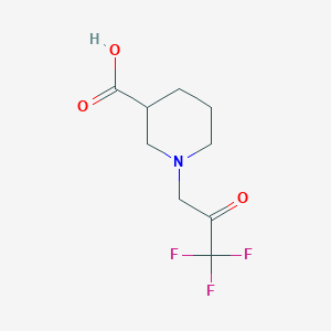 molecular formula C9H12F3NO3 B1476038 1-(3,3,3-三氟-2-氧代丙基)哌啶-3-羧酸 CAS No. 2098011-51-7
