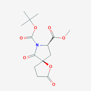 1-Oxa-7-azaspiro[4.4]nonane-7,8-dicarboxylic acid, 2,6-dioxo-, 7-(1,1-dimethylethyl) 8-methyl ester, (5R-trans)-(9CI)