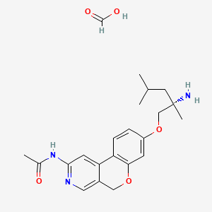 N-[8-[(2S)-2-amino-2,4-dimethylpentoxy]-5H-chromeno[3,4-c]pyridin-2-yl]acetamide;formic acid