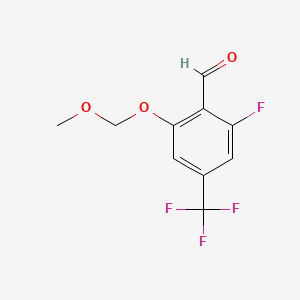 molecular formula C10H8F4O3 B14760481 2-Fluoro-6-(methoxymethoxy)-4-(trifluoromethyl)benzaldehyde 