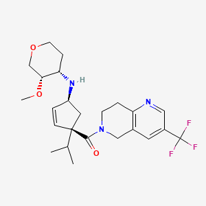 ((1S,4S)-1-isopropyl-4-((3S,4S)-3-methoxytetrahydro-2H-pyran-4-ylamino)cyclopent-2-enyl)(3-(trifluoromethyl)-7,8-dihydro-1,6-naphthyridin-6(5H)-yl)methanone